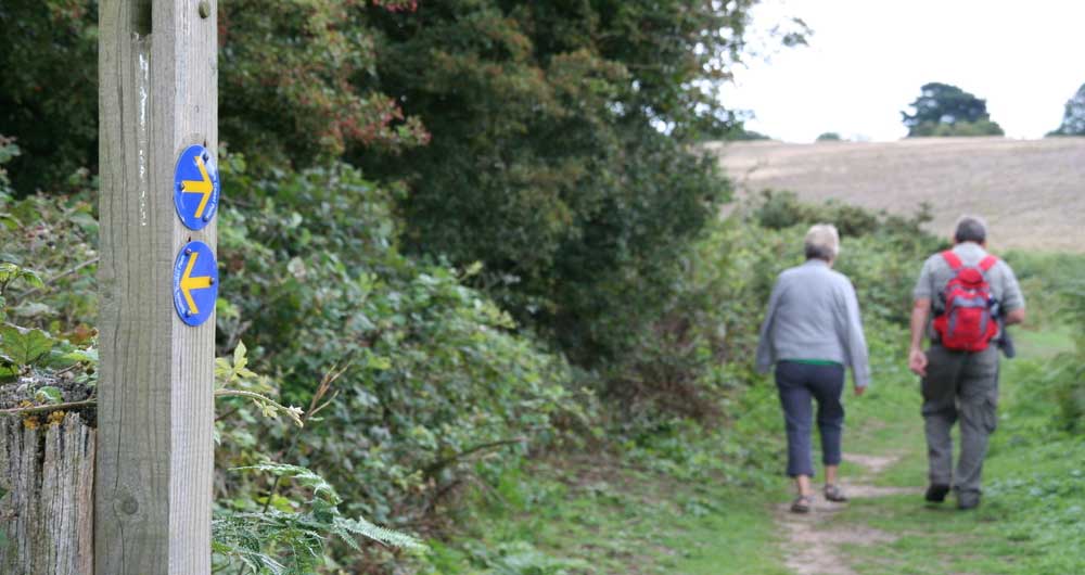 Walkers on a path near Orford