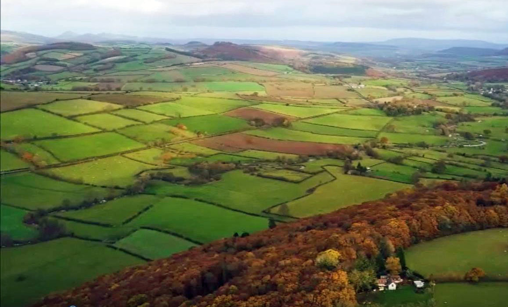 Drone footage of Carol Griffiths' farm