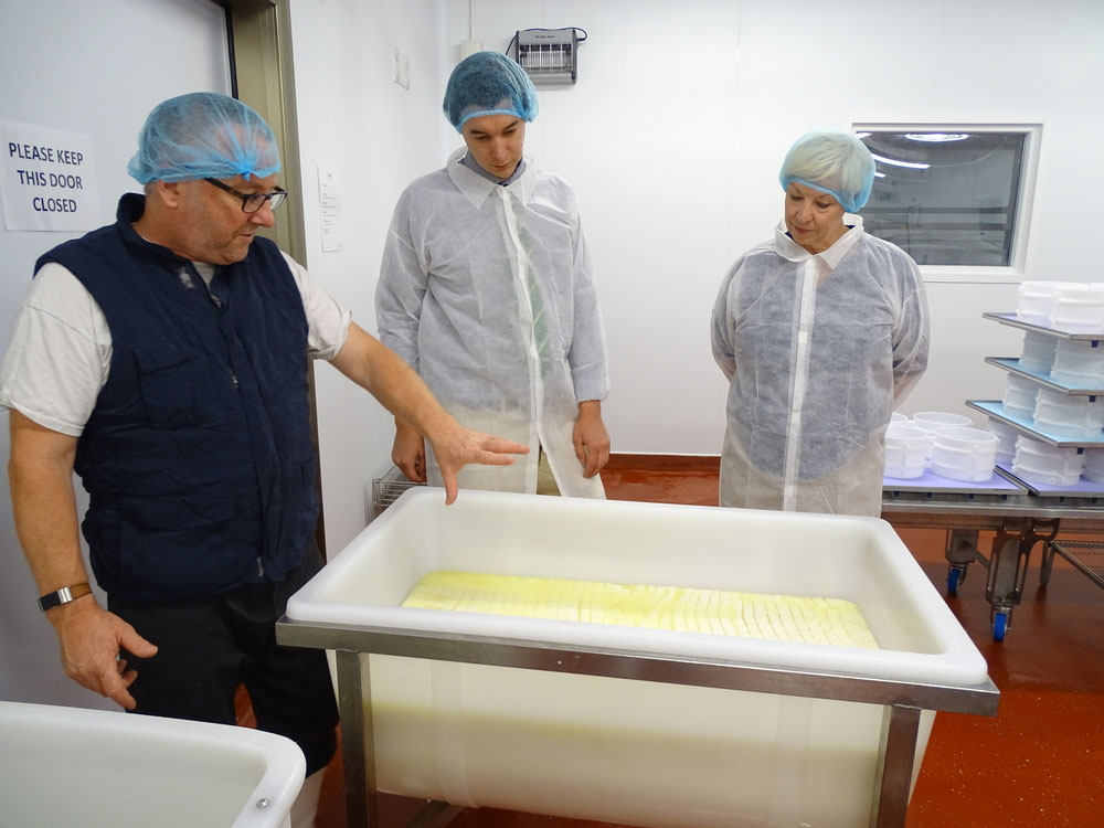 Dr Barbara Gibson MEP at Fen Farm Dairy with Charles Hesketh and Stevan Peckett